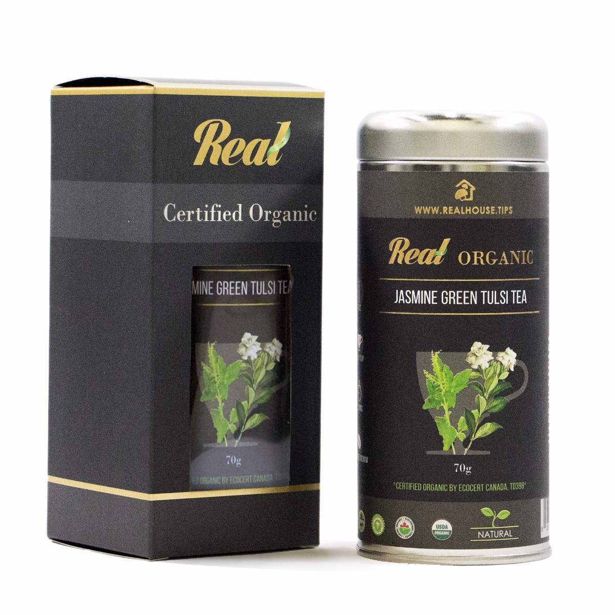 Real • Organic Jasmine Green Tulsi Tea -602